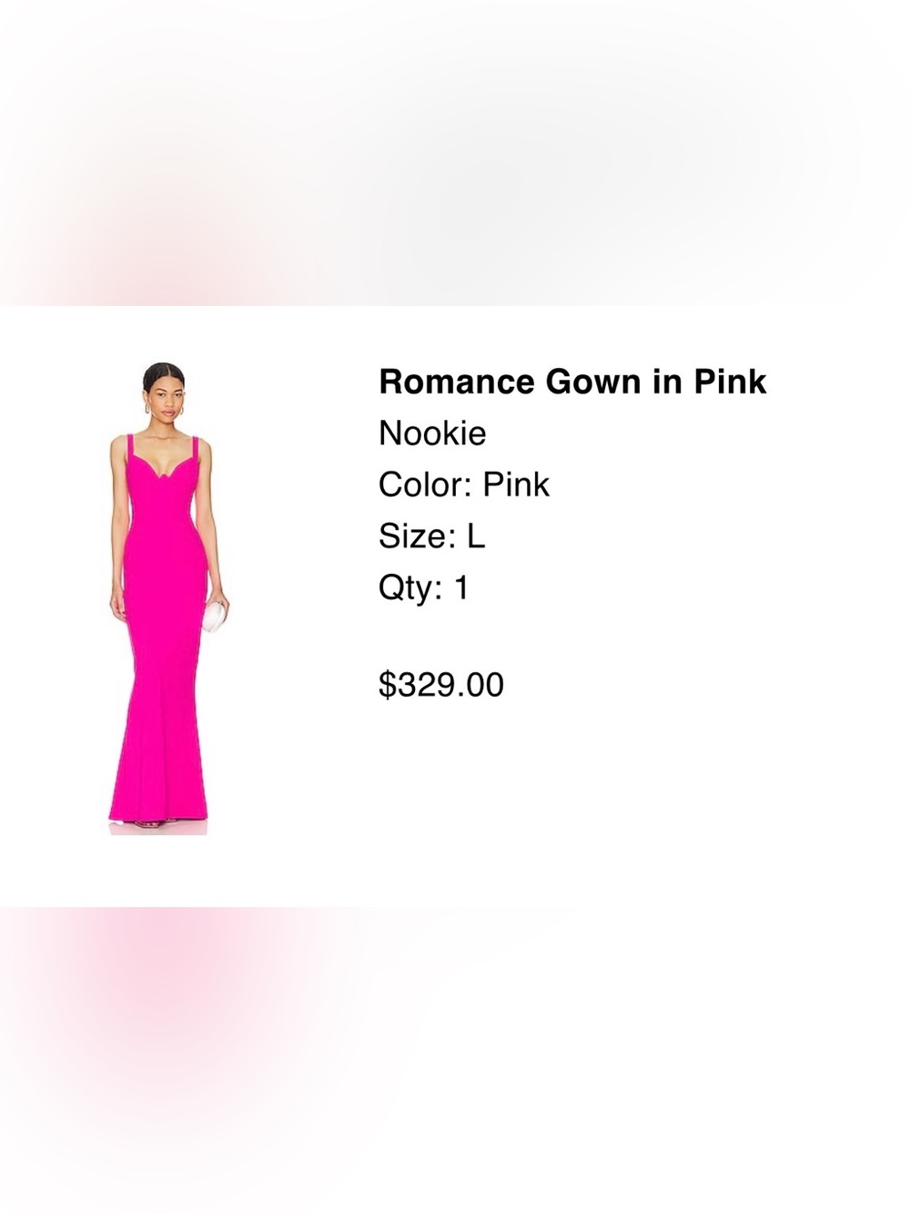 Long pink dress, size large